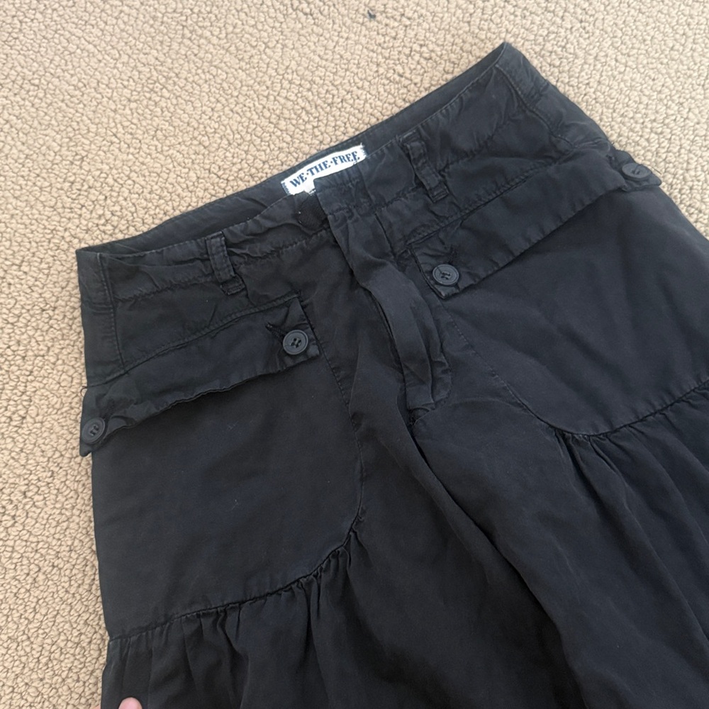 NWOT free people We The Free Black lotus baggy low rise pants size 24W - Picture 5 of 8